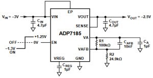 ADP7185 Typical Application Circuit - Adjustable Output Voltage ADP7185 Typical Application Circuit - Adjustable Output Voltage